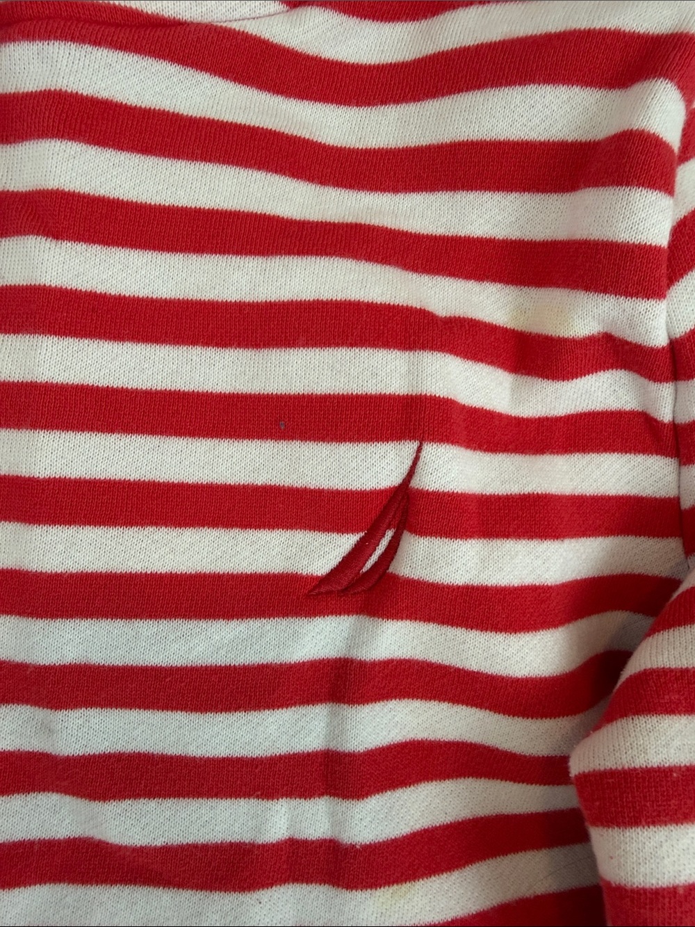 Nautica Red and White Striped Hooded Sweatshirt - Picture 2 of 15